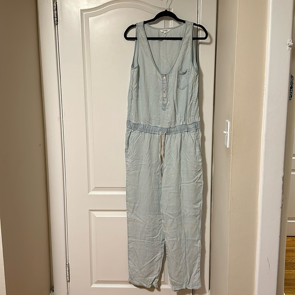 Light wash denim jumpsuit